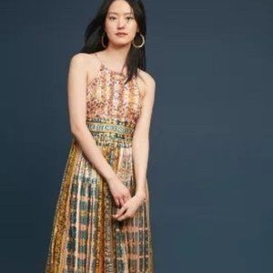 Anthropologie Larache Beaded Maxi Dress